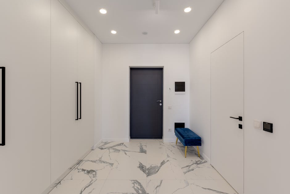 Elegant white interior doors installed in a hallway