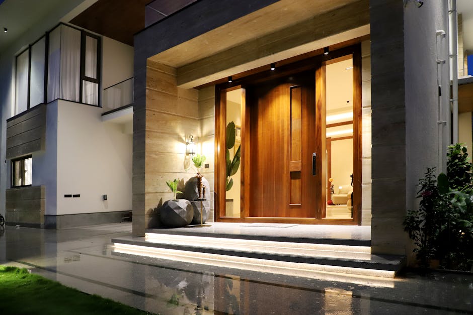 Beautifully installed modern front entry door